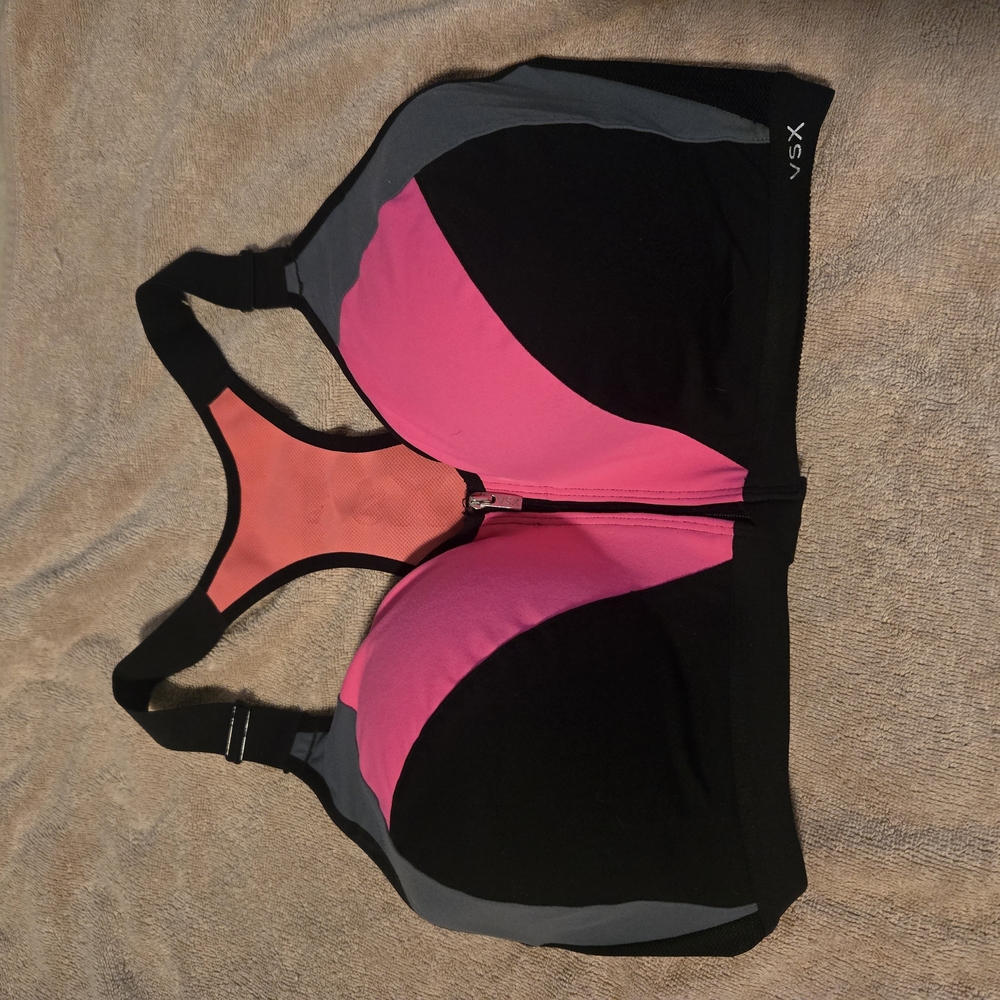 VSX Women's Pink and Black Sports Bra